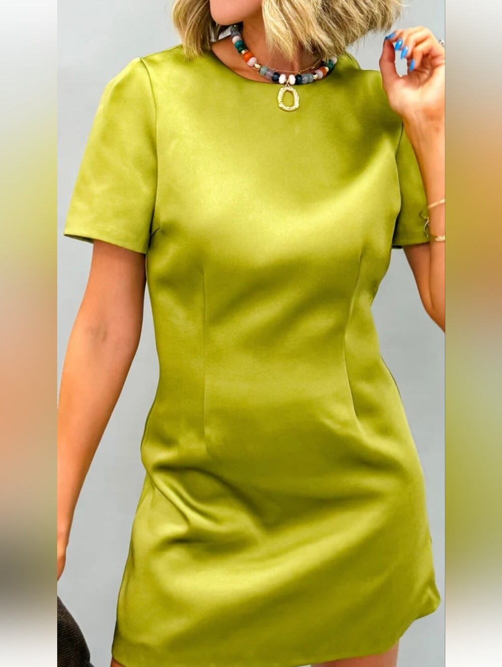 B.Right Olive Colored Mini Dress